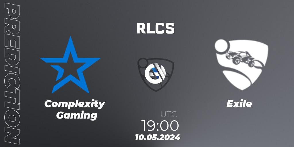 Prognoza Complexity Gaming - Exile. 10.05.2024 at 19:00, Rocket League, RLCS 2024 - Major 2: SAM Open Qualifier 5