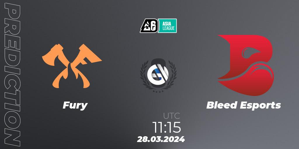 Prognoza Fury - Bleed Esports. 28.03.24, Rainbow Six, Asia League 2024 - Stage 1