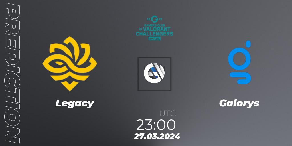 Prognoza Legacy - Galorys. 27.03.2024 at 23:00, VALORANT, VALORANT Challengers Brazil 2024: Split 1
