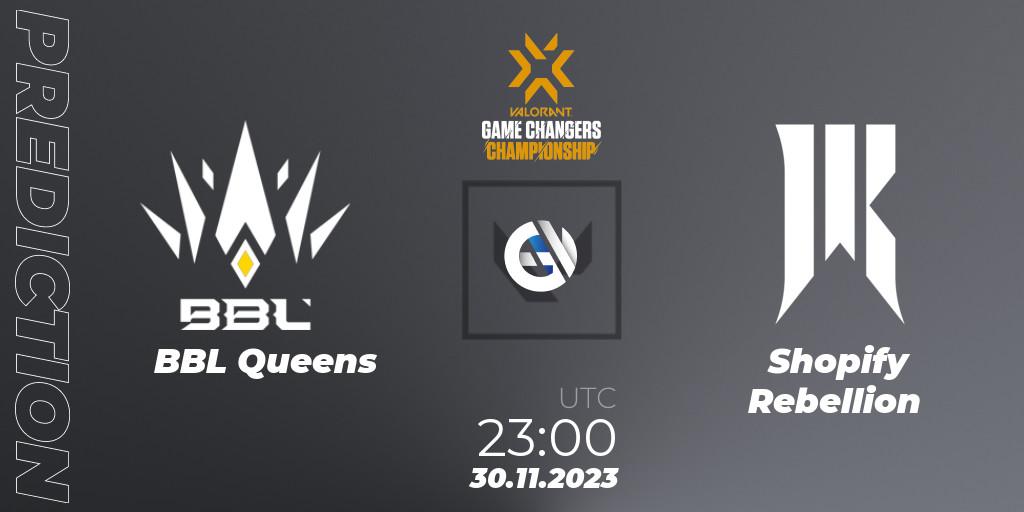 Prognoza BBL Queens - Shopify Rebellion. 30.11.23, VALORANT, VCT 2023: Game Changers Championship
