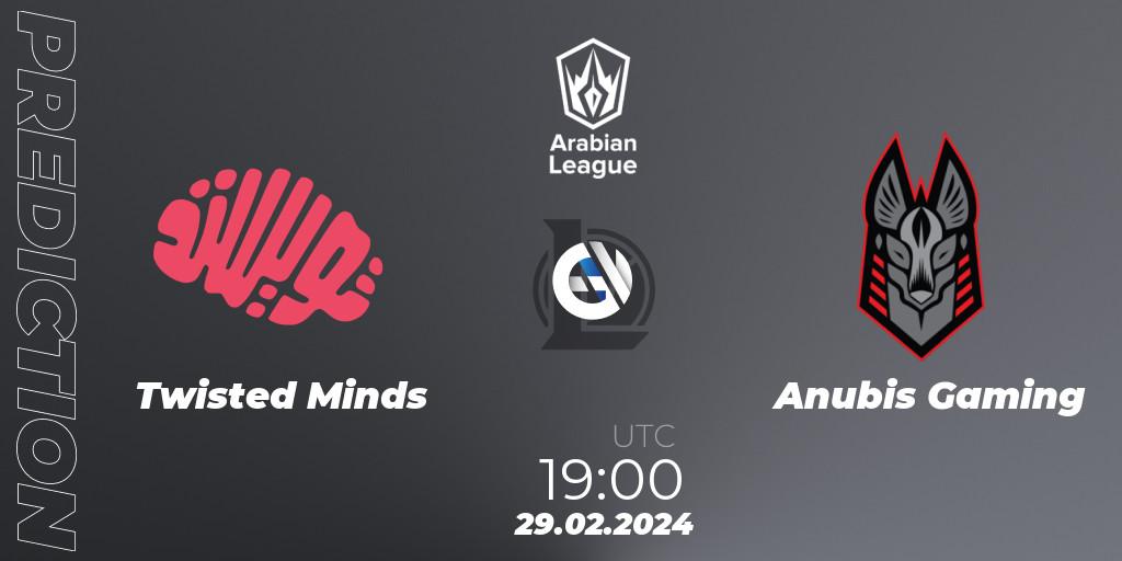 Prognoza Twisted Minds - Anubis Gaming. 29.02.24, LoL, Arabian League Spring 2024
