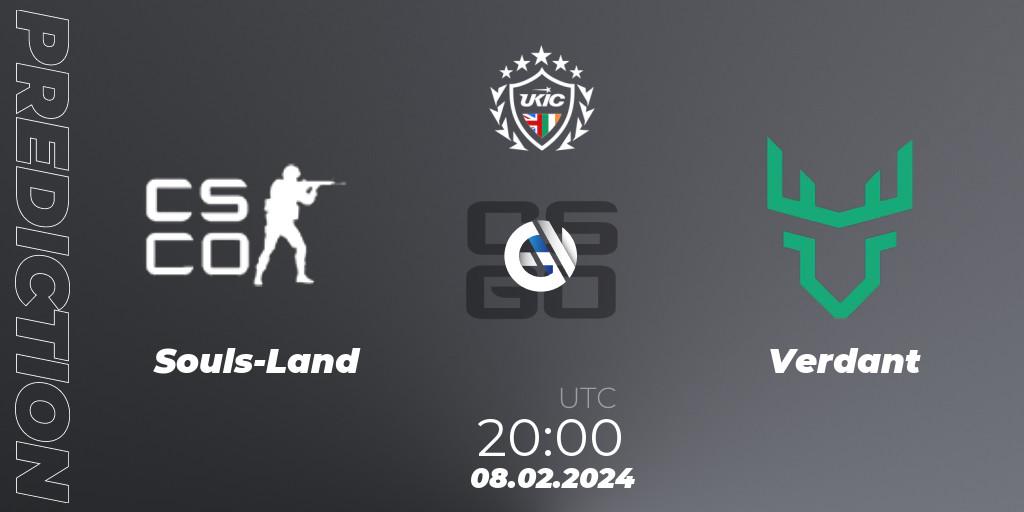Prognoza Souls-Land - Verdant. 08.02.2024 at 20:00, Counter-Strike (CS2), UKIC League Season 1: Division 1