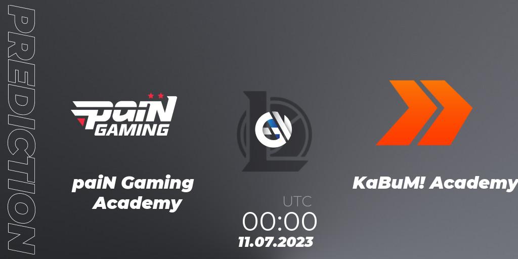 Prognoza paiN Gaming Academy - KaBuM! Academy. 11.07.2023 at 00:00, LoL, CBLOL Academy Split 2 2023 - Group Stage