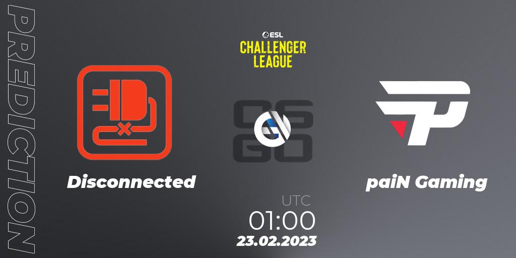Prognoza Disconnected - paiN Gaming. 23.02.23, CS2 (CS:GO), ESL Challenger League Season 44: North America