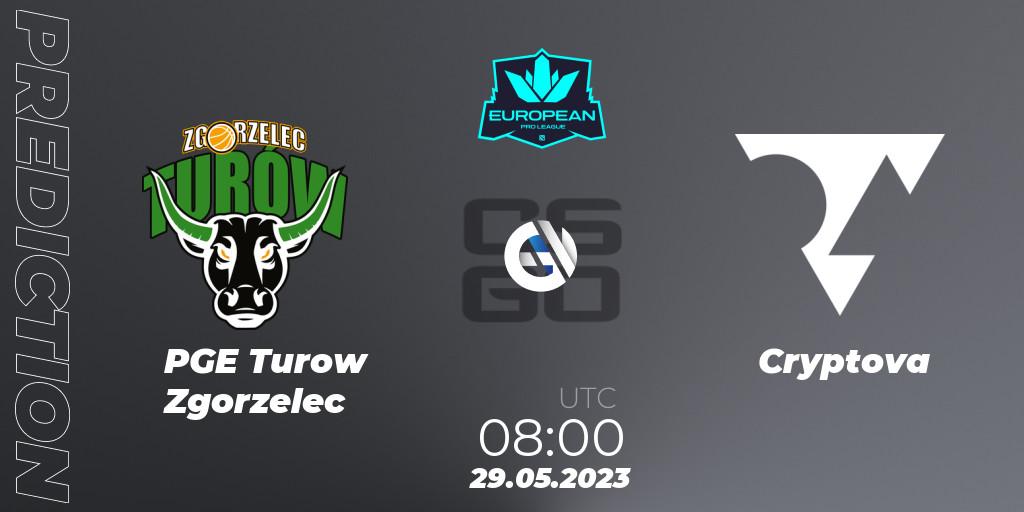 Prognoza PGE Turow Zgorzelec - Cryptova. 29.05.2023 at 08:00, Counter-Strike (CS2), European Pro League Season 8