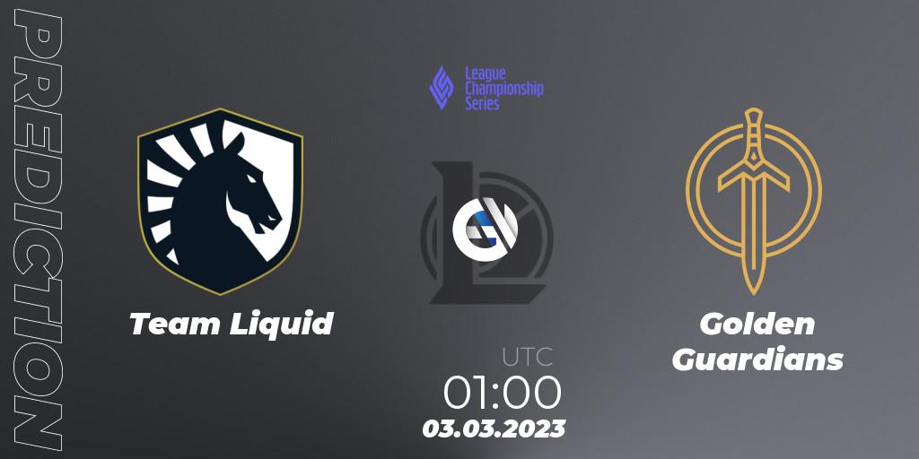Prognoza Team Liquid - Golden Guardians. 03.03.2023 at 01:00, LoL, LCS Spring 2023 - Group Stage