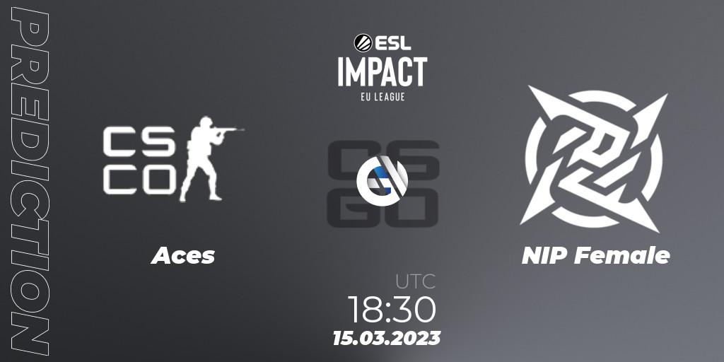 Prognoza Aces - NIP Female. 15.03.2023 at 18:30, Counter-Strike (CS2), ESL Impact League Season 3: European Division
