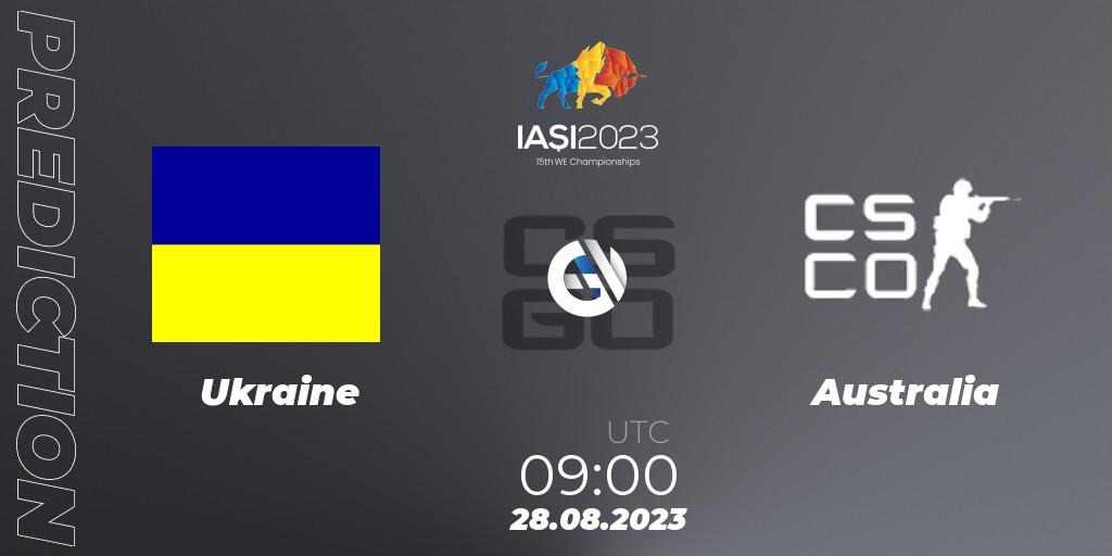 Prognoza Ukraine - Australia. 28.08.23, CS2 (CS:GO), IESF World Esports Championship 2023
