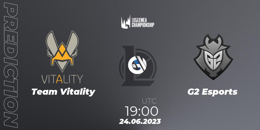 Prognoza Team Vitality - G2 Esports. 24.06.2023 at 19:00, LoL, LEC Summer 2023 - Regular Season
