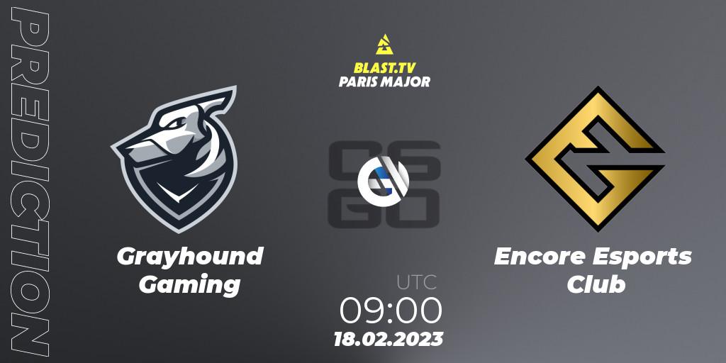 Prognoza Grayhound Gaming - Encore Esports Club. 18.02.2023 at 09:00, Counter-Strike (CS2), BLAST.tv Paris Major 2023 Oceania RMR Closed Qualifier