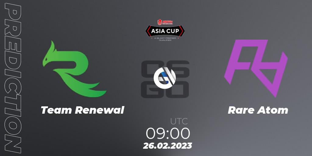 Prognoza Team Renewal - Rare Atom. 26.02.23, CS2 (CS:GO), 5E Arena Asia Cup Spring 2023 - BLAST Premier Qualifier