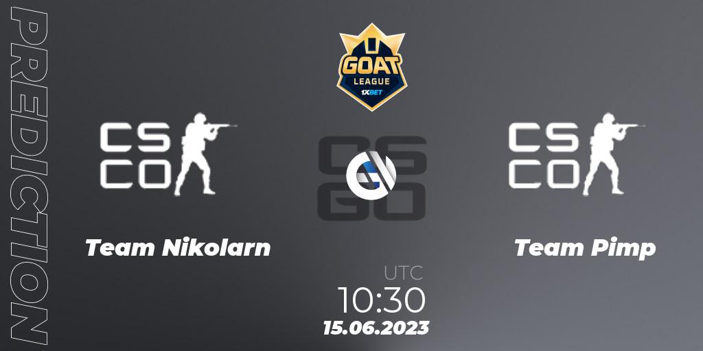 Prognoza Team Nikolarn - Team Pimp. 15.06.2023 at 10:30, Counter-Strike (CS2), 1xBet GOAT League 2023 Summer VACation