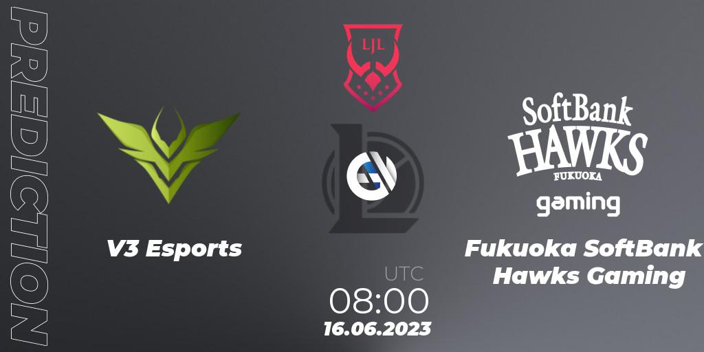 Prognoza V3 Esports - Fukuoka SoftBank Hawks Gaming. 16.06.2023 at 08:00, LoL, LJL Summer 2023