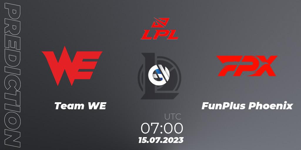 Prognoza Team WE - FunPlus Phoenix. 15.07.23, LoL, LPL Summer 2023 Regular Season