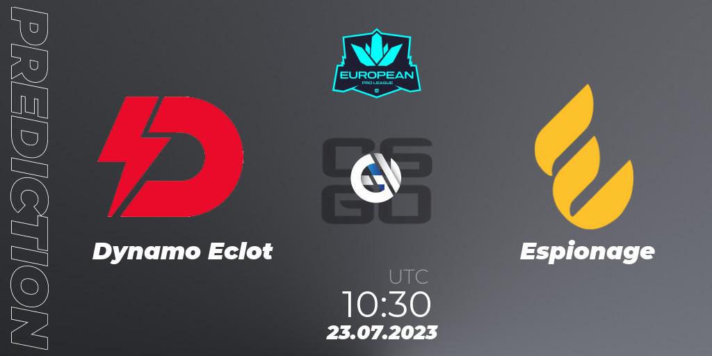 Prognoza Dynamo Eclot - Espionage. 23.07.2023 at 10:55, Counter-Strike (CS2), European Pro League Season 9