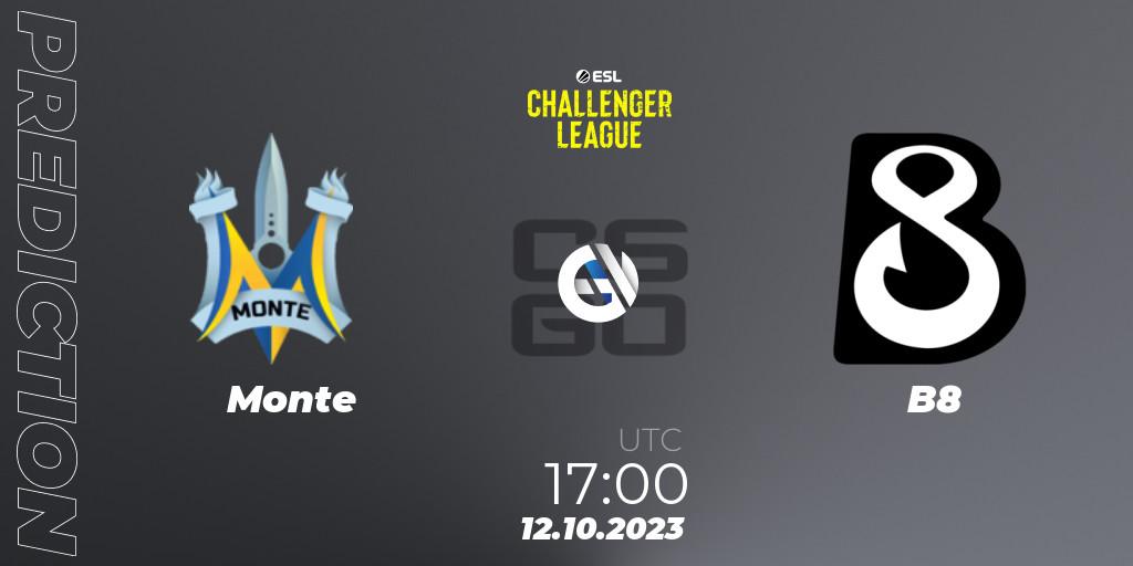 Prognoza Monte - B8. 26.10.2023 at 09:00, Counter-Strike (CS2), ESL Challenger League Season 46: Europe