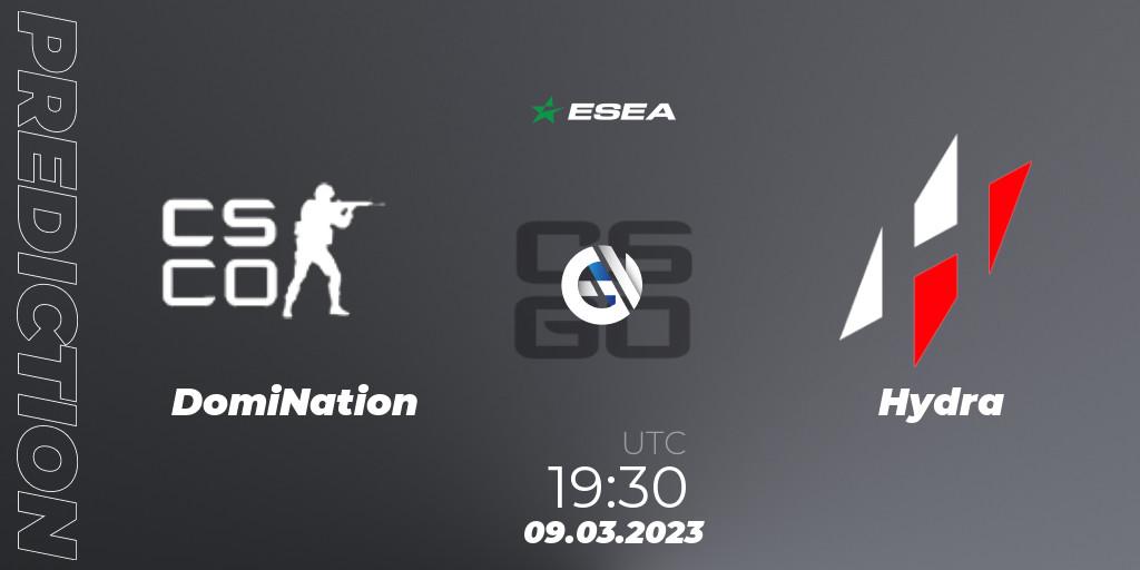 Prognoza DomiNation eSports - Hydra. 09.03.2023 at 15:00, Counter-Strike (CS2), ESEA Season 44: Advanced Division - Europe