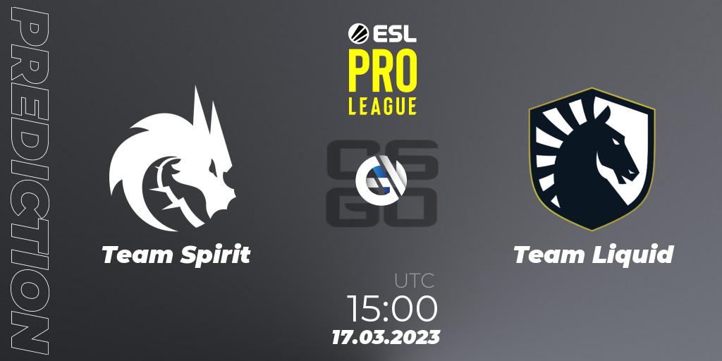 Prognoza Team Spirit - Team Liquid. 17.03.2023 at 15:00, Counter-Strike (CS2), ESL Pro League Season 17