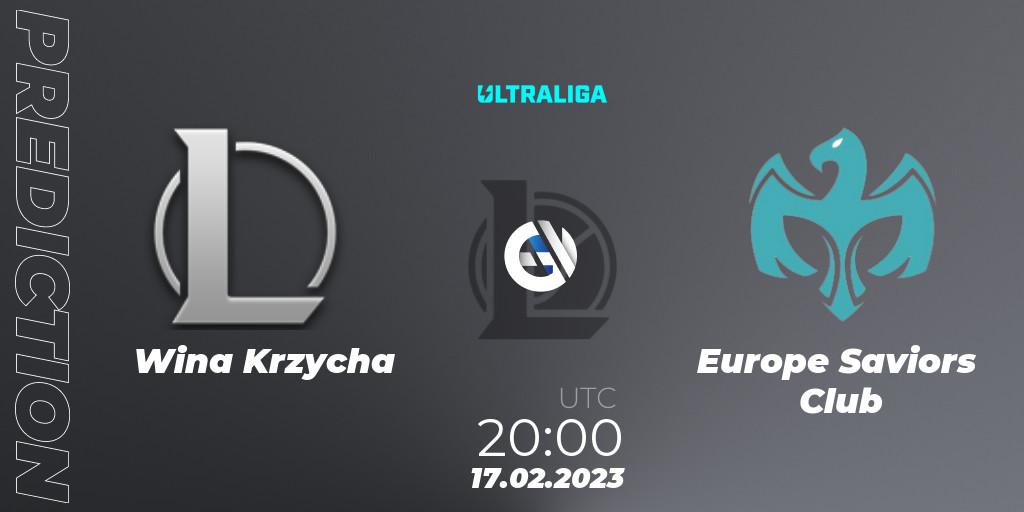 Prognoza Wina Krzycha - Europe Saviors Club. 17.02.2023 at 20:00, LoL, Ultraliga 2nd Division Season 6