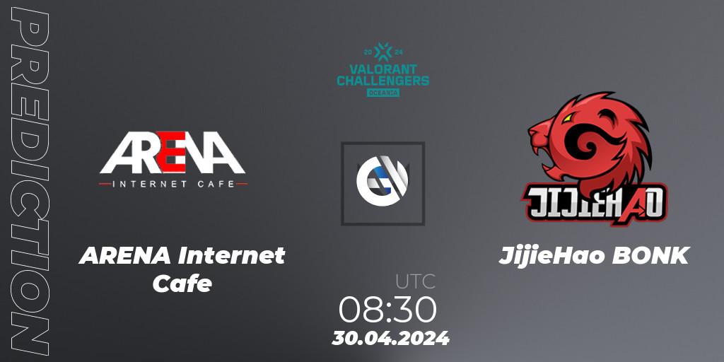 Prognoza ARENA Internet Cafe - JijieHao BONK. 30.04.2024 at 08:30, VALORANT, VALORANT Challengers 2024 Oceania: Split 1