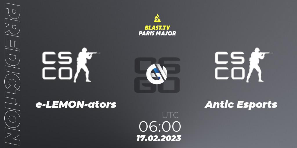 Prognoza e-LEMON-ators - Antic Esports. 17.02.2023 at 06:10, Counter-Strike (CS2), BLAST.tv Paris Major 2023 Oceania RMR Closed Qualifier