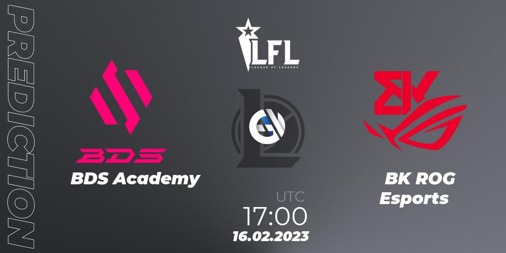 Prognoza BDS Academy - BK ROG Esports. 16.02.2023 at 17:00, LoL, LFL Spring 2023 - Group Stage
