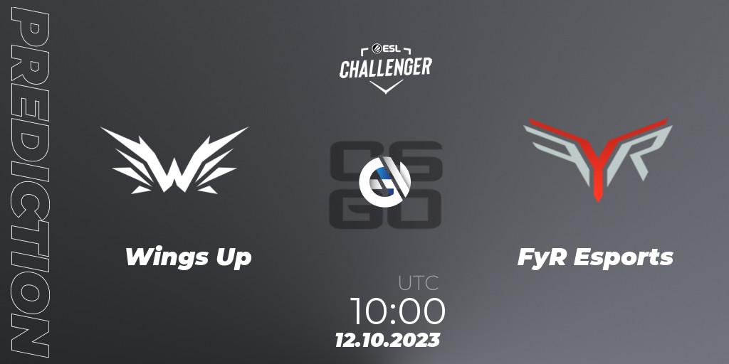 Prognoza Wings Up - FyR Esports. 12.10.23, CS2 (CS:GO), ESL Challenger at DreamHack Winter 2023: Asian Open Qualifier