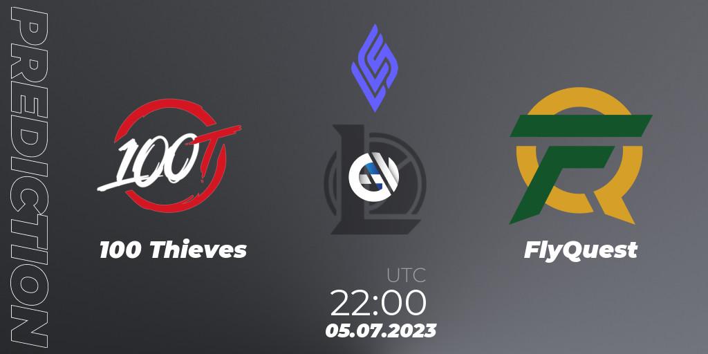 Prognoza 100 Thieves - FlyQuest. 05.07.23, LoL, LCS Summer 2023 - Group Stage