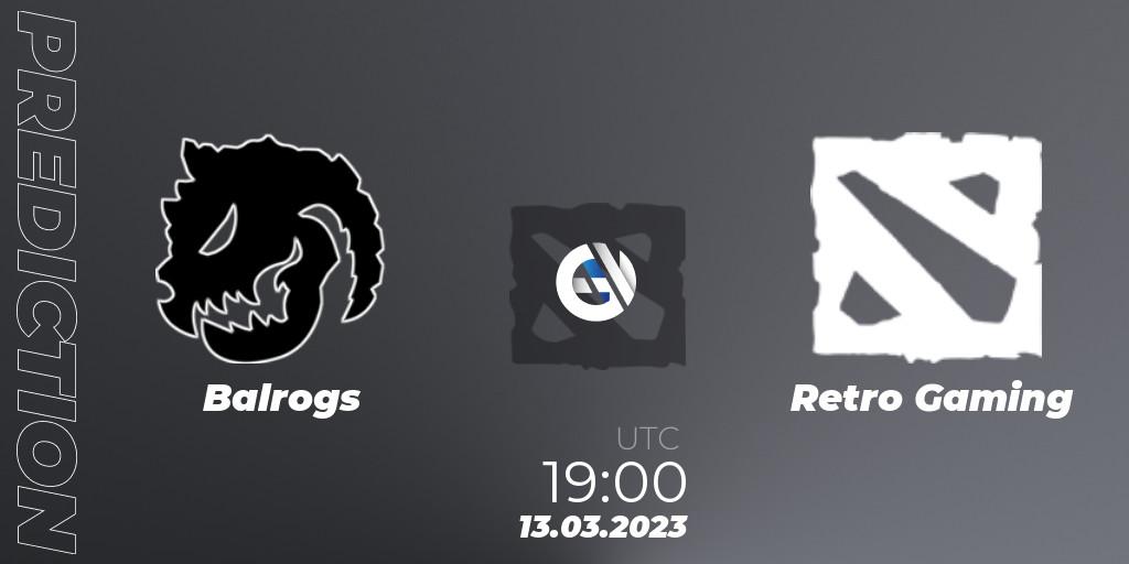 Prognoza Balrogs - Retro Gaming. 13.03.2023 at 19:12, Dota 2, TodayPay Invitational Season 4