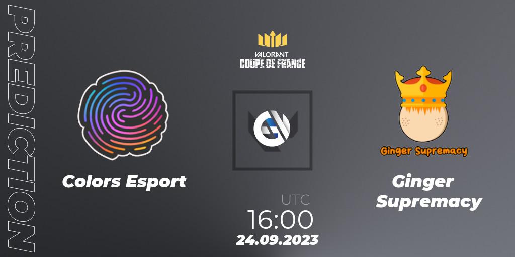 Prognoza Colors Esport - Ginger Supremacy. 24.09.2023 at 16:00, VALORANT, VCL France: Revolution - Coupe De France 2023