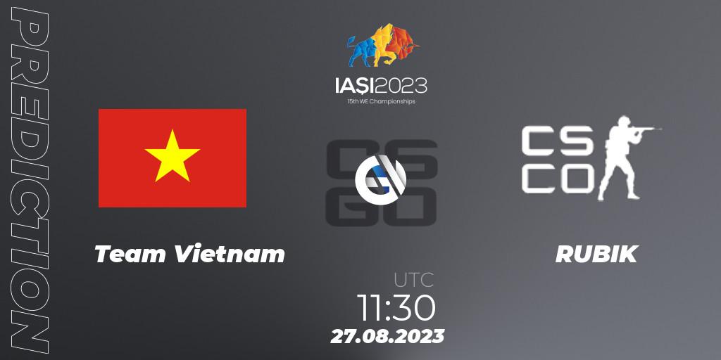 Prognoza Team Vietnam - RUBIK. 27.08.2023 at 17:40, Counter-Strike (CS2), IESF World Esports Championship 2023