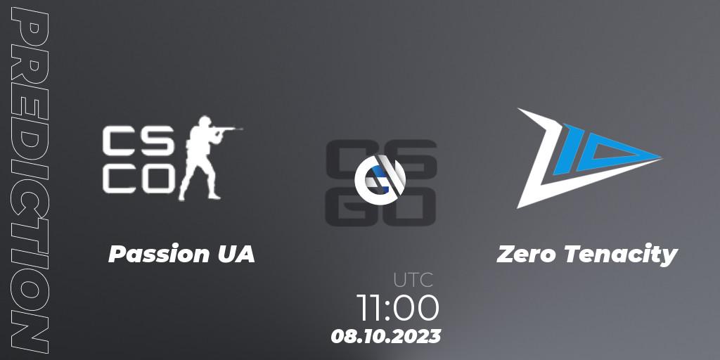 Prognoza Passion UA - Zero Tenacity. 08.10.2023 at 11:00, Counter-Strike (CS2), A1 Gaming League Season 7