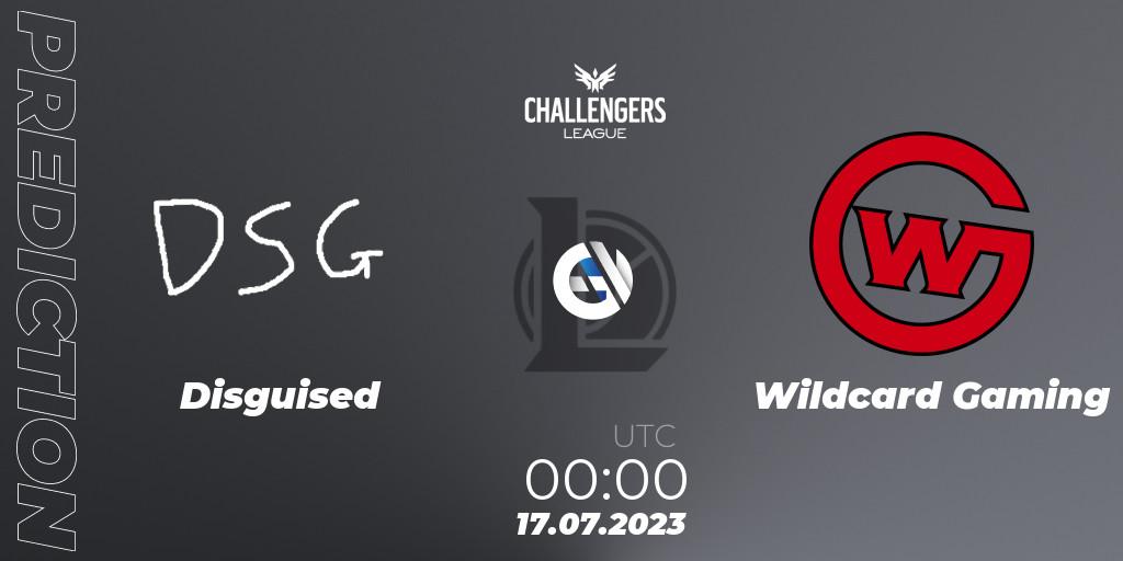 Prognoza Disguised - Wildcard Gaming. 20.06.2023 at 00:00, LoL, North American Challengers League 2023 Summer - Group Stage