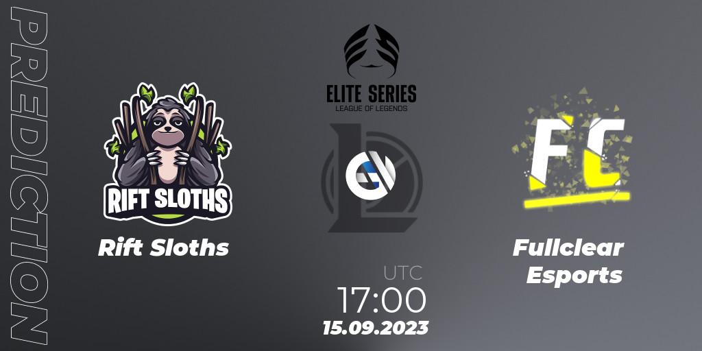 Prognoza Rift Sloths - Fullclear Esports. 15.09.2023 at 17:00, LoL, Elite Series Relegation 2023