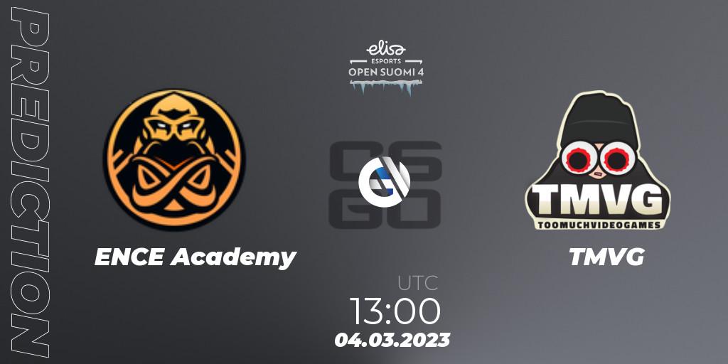 Prognoza ENCE Academy - TMVG. 04.03.2023 at 13:45, Counter-Strike (CS2), Elisa Open Suomi Season 4