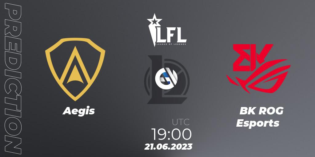 Prognoza Aegis - BK ROG Esports. 21.06.2023 at 19:00, LoL, LFL Summer 2023 - Group Stage