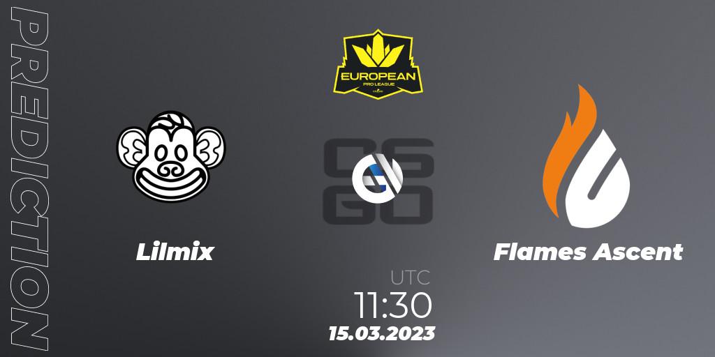 Prognoza Lilmix - Flames Ascent. 15.03.23, CS2 (CS:GO), European Pro League Season 7: Division 2