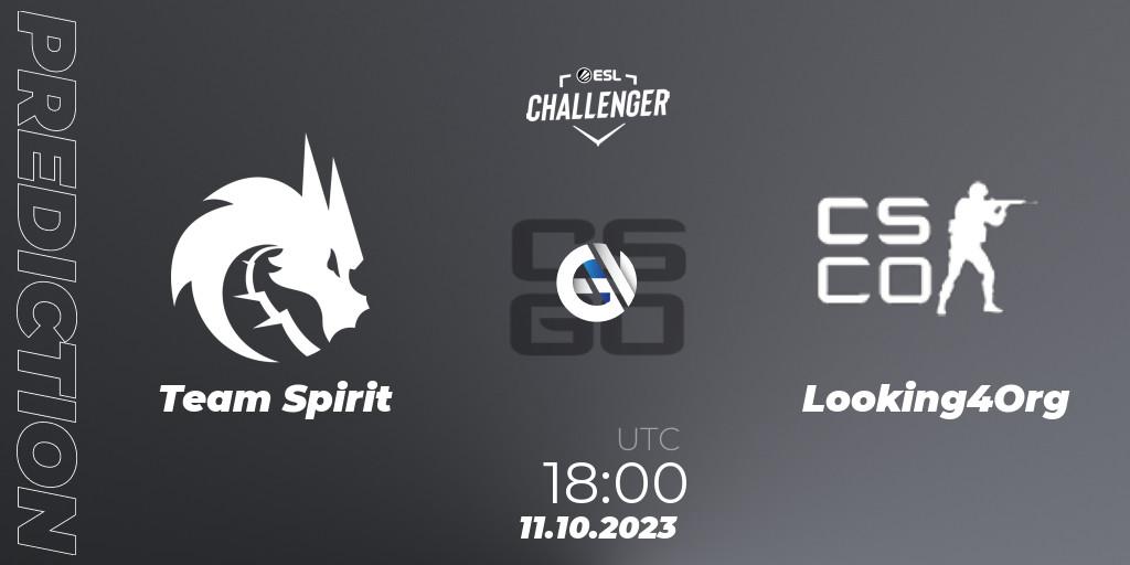 Prognoza Team Spirit - Looking4Org. 11.10.2023 at 18:00, Counter-Strike (CS2), ESL Challenger at DreamHack Winter 2023: European Qualifier