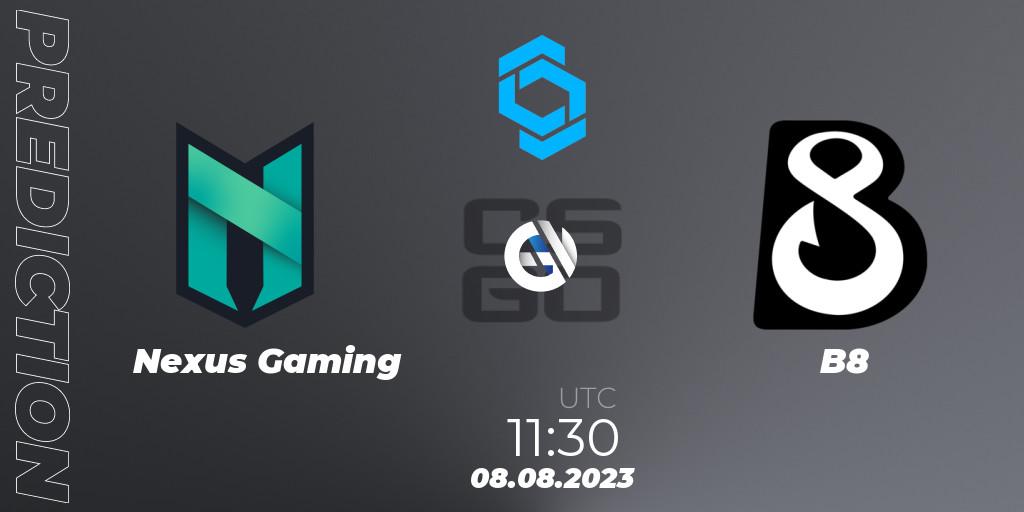 Prognoza Nexus Gaming - B8. 08.08.2023 at 11:30, Counter-Strike (CS2), CCT East Europe Series #1