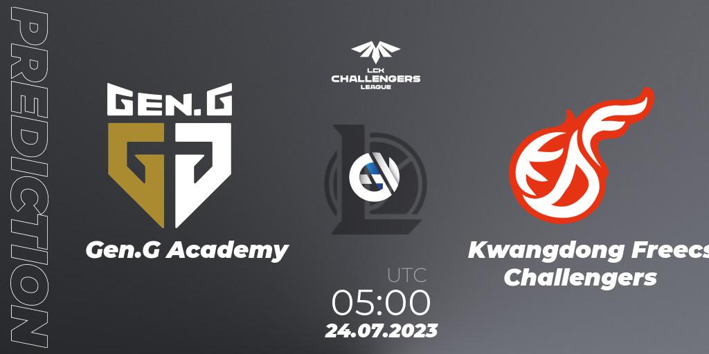 Prognoza Gen.G Academy - Kwangdong Freecs Challengers. 24.07.23, LoL, LCK Challengers League 2023 Summer - Group Stage