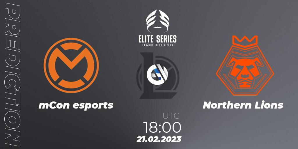 Prognoza mCon esports - Northern Lions. 21.02.2023 at 18:00, LoL, Elite Series Spring 2023 - Group Stage
