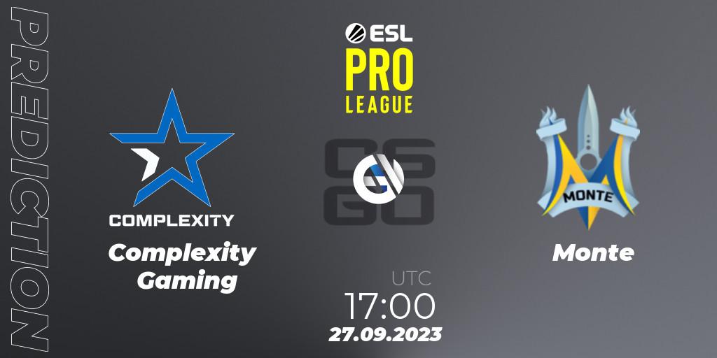 Prognoza Complexity Gaming - Monte. 27.09.23, CS2 (CS:GO), ESL Pro League Season 18