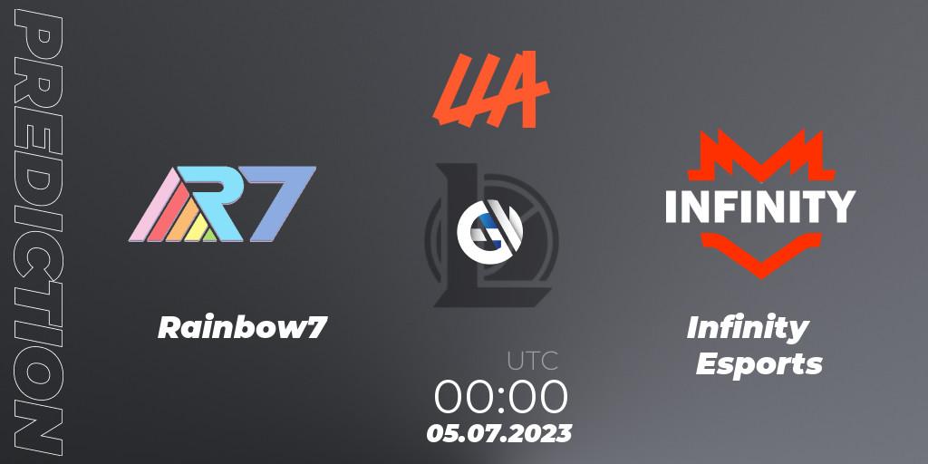 Prognoza Rainbow7 - Infinity Esports. 05.07.2023 at 00:00, LoL, LLA Closing 2023 - Group Stage