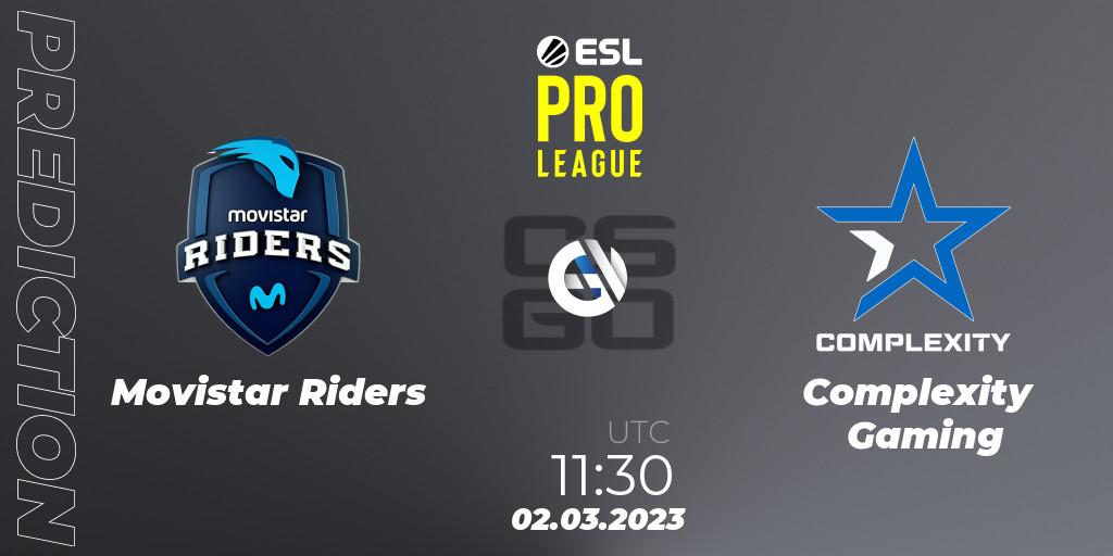 Prognoza Movistar Riders - Complexity Gaming. 02.03.2023 at 11:30, Counter-Strike (CS2), ESL Pro League Season 17