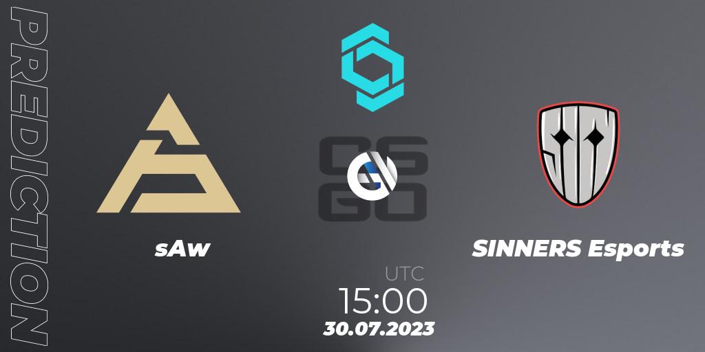 Prognoza sAw - SINNERS Esports. 30.07.2023 at 16:15, Counter-Strike (CS2), CCT North Europe Series #6