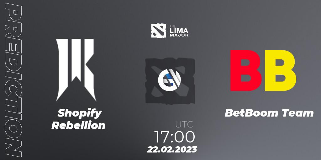 Prognoza Shopify Rebellion - BetBoom Team. 22.02.2023 at 18:29, Dota 2, The Lima Major 2023