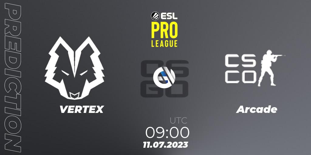 Prognoza VERTEX - Arcade Esports. 11.07.2023 at 09:00, Counter-Strike (CS2), ESL Pro League Season 18: Oceanic Qualifier