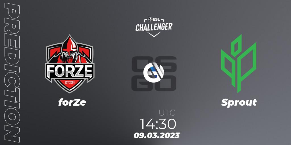 Prognoza forZe - Sprout. 09.03.2023 at 14:30, Counter-Strike (CS2), ESL Challenger Melbourne 2023 Europe Closed Qualifier
