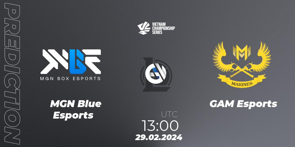 Prognoza MGN Blue Esports - GAM Esports. 29.02.24, LoL, VCS Dawn 2024 - Group Stage
