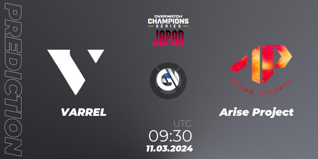 Prognoza VARREL - Arise Project. 11.03.2024 at 10:30, Overwatch, Overwatch Champions Series 2024 - Stage 1 Japan